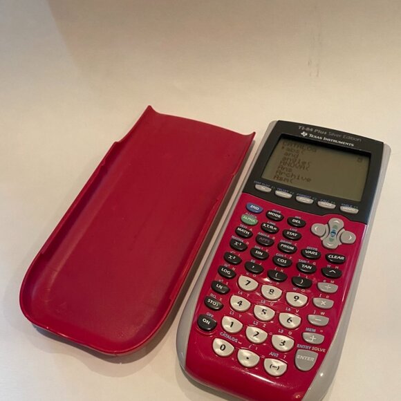 Texas Instruments TI-84 Plus Silver Edition Graphing Calculator Pink with cover
